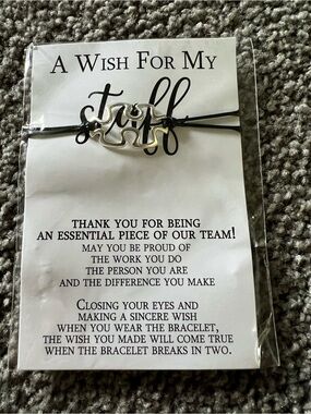 Puzzle Piece Wish Bracelet - Silver Charm on Black Cord